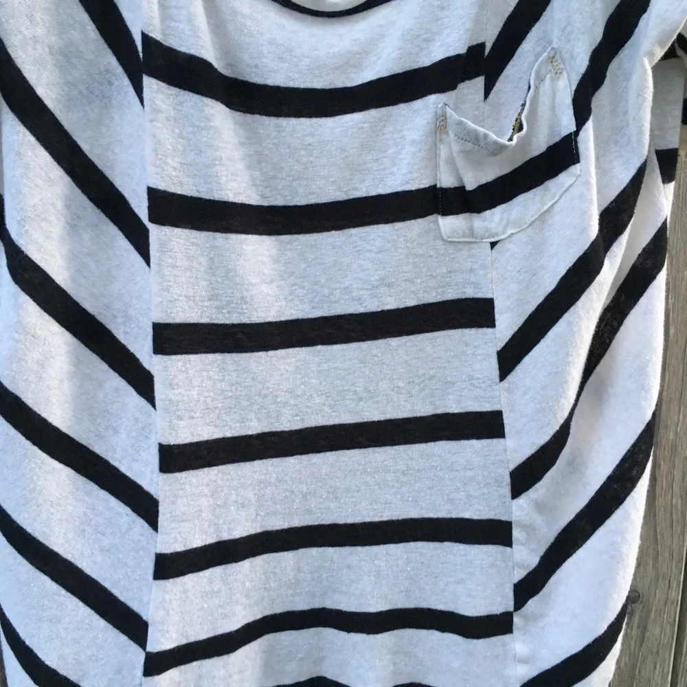 Anthropologie Postmark Linen Blend Pocket Tee Medium - Picture 3 of 6